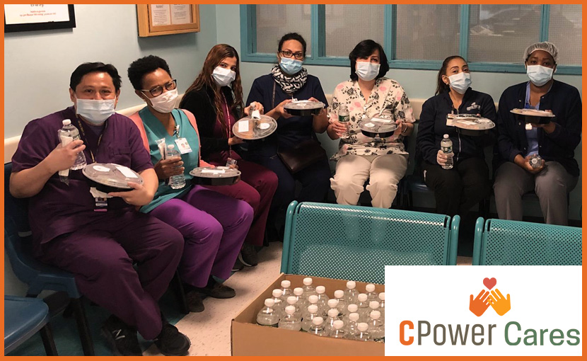 Healthcare workers at Jamaica Hospital Medical Center 